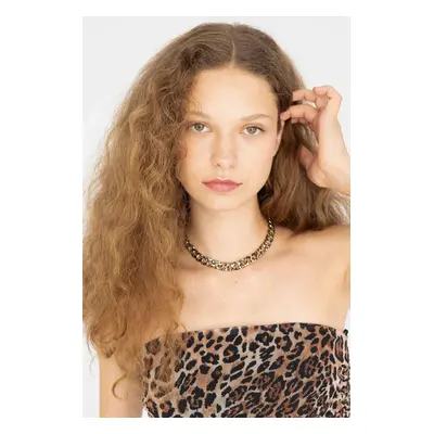 DEFACTO Women's Leopard Pattern Necklace