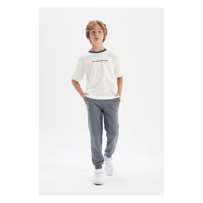 DEFACTO Boy Gray School Tracksuit Bottoms