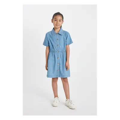 DEFACTO Girl's Short Sleeve Jean Dress