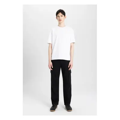 DEFACTO Cargo Fit Straight Leg Gabardine Trousers