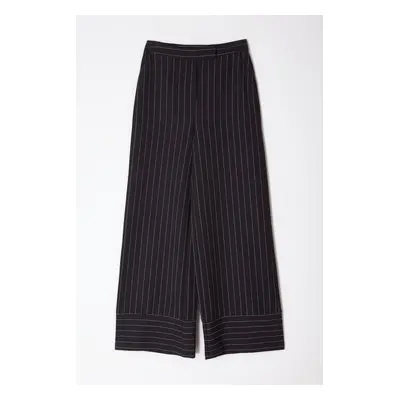 Trendyol Black Striped Wide Leg Trousers