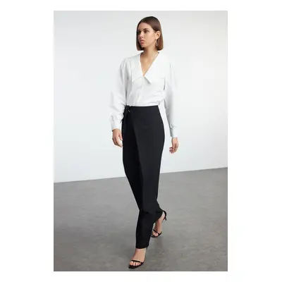 Trendyol Black Cross Closure Detailed Wide Leg Woven Trousers