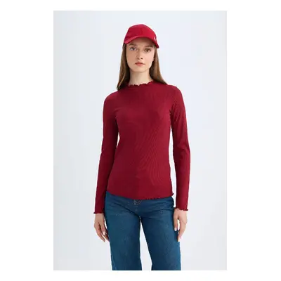 DEFACTO Half Turtleneck Ribbed Camisole Basic Long Sleeve T-Shirt Tunic