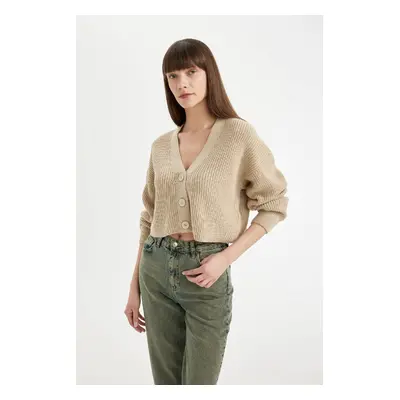 DEFACTO Regular Fit V-Neck Basic Knitwear Cardigan