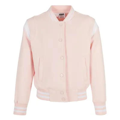 Inset College Sweat Jacket Pink/White Girls' Sweatshirt