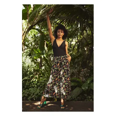 Culottes with a tropical print