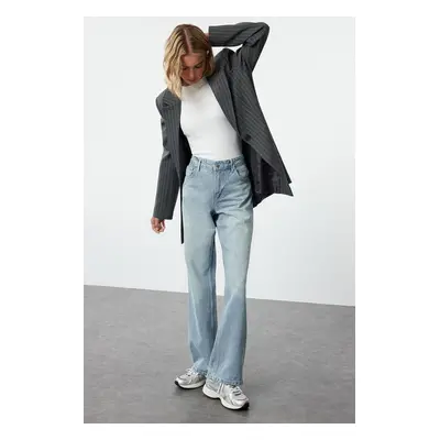 Trendyol Light Blue More Sustainable Normal Waist Wide Leg Jeans