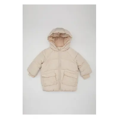 DEFACTO Baby Girl Water Repellent Hooded Fleece Lined Puffer Jacket