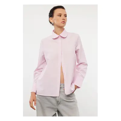 Trendyol Pink Striped Baby Collar Woven Shirt