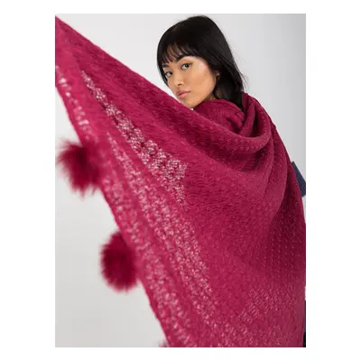 Women's fuchsia scarf with openwork pattern