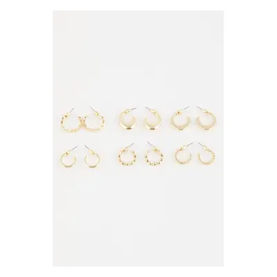 DEFACTO Women's 6-Piece Gold Hoop Earrings