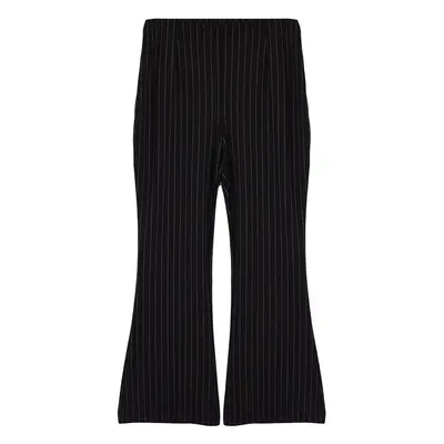 Trendyol Curve Black High Waist Wide Leg Striped Knitted Trousers