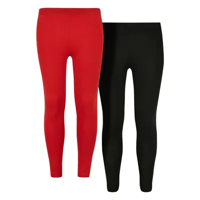 Girls' Jersey Leggings 2-Pack Huge Red/Black