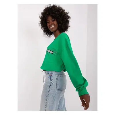 Green short blouse with pocket