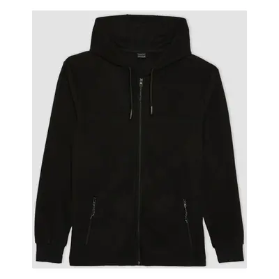 DEFACTO Fit Standard Fit Zippered Fleece Cardigan