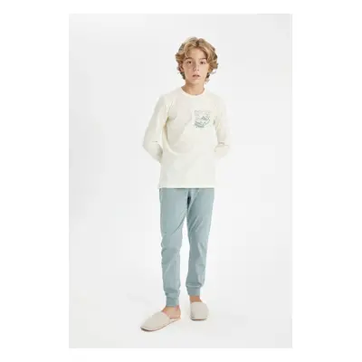 DEFACTO Boy Printed Long Sleeve Pajama Set