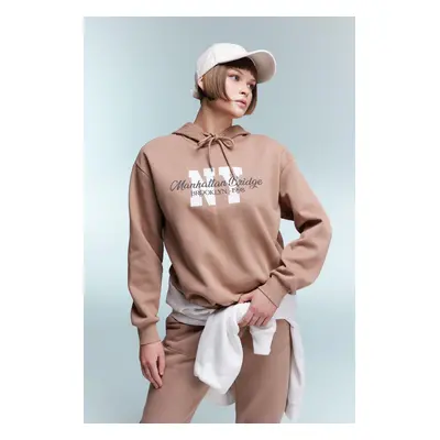 DEFACTO Relax Fit Hooded Thick Sweatshirt