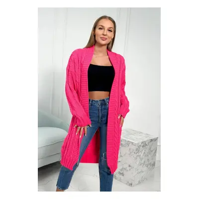 Sweater with cable knitted pink neon