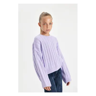 DEFACTO Girl Oversize Fit Crew Neck Sweater