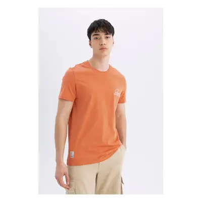 DEFACTO Slim Fit Crew Neck Printed Short Sleeve T-Shirt