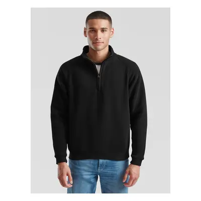 Black Men's Zip Neck Sweatshirt Fruit of the Loom