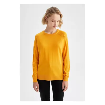 DEFACTO Relax Fit Crew Neck Cashmere Textured Extra Soft Sweater