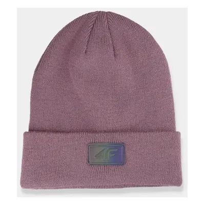 Women's winter hat with 4F logo - dark pink