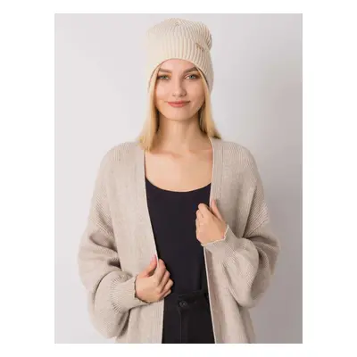 RUE PARIS Beige knitted beanie