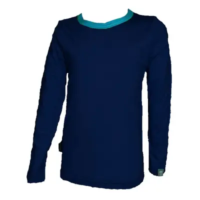 Functional Bamboo T-Shirt - DR - dark blue/turquoise hem