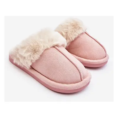 Pink Befana children's slippers with fur