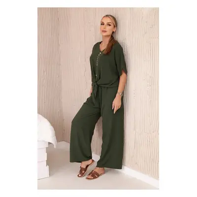 Women's blouse + trousers set - khaki