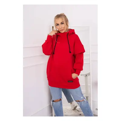 Insulated sweatshirt with turtleneck red