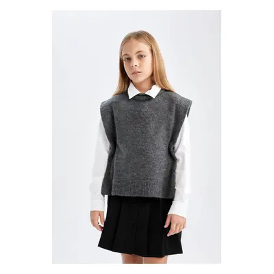 DEFACTO Girl's Crew Neck Sweater