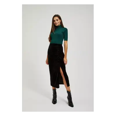 Velour skirt with slit