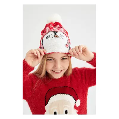 DEFACTO Girls' Christmas Themed Knitwear Beanie