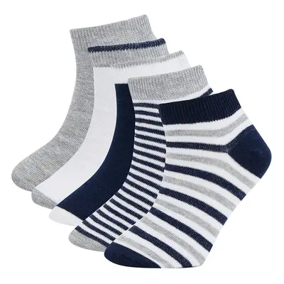 DEFACTO Boy's 5-Piece Cotton Striped Booties Socks