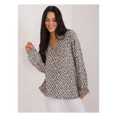 Beige blouse with geometric pattern SUBLEVEL