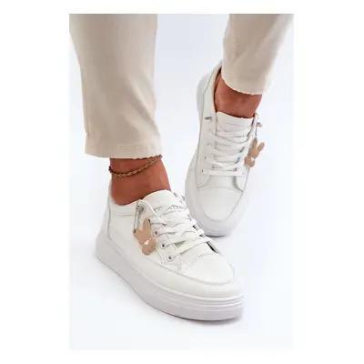 Women's Sneakers Platform Sports Shoes with Embellishment, White Vinceza