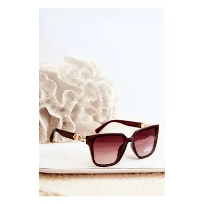 Women's Sunglasses with Decorative Details: UV400 Dark Brown