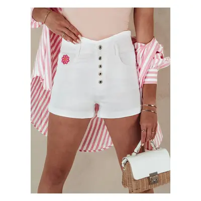 Women's White Dstreet Shorts