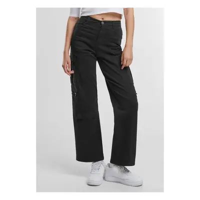 Women's Loose Utility Stretch Twill black cargo pants