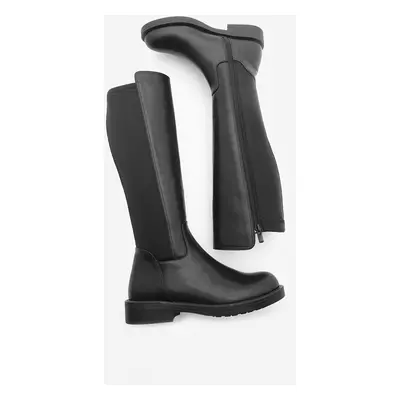 Marjin Women's Daily Boots With Elastic Stretch Stretch Knee Length Enpar Black