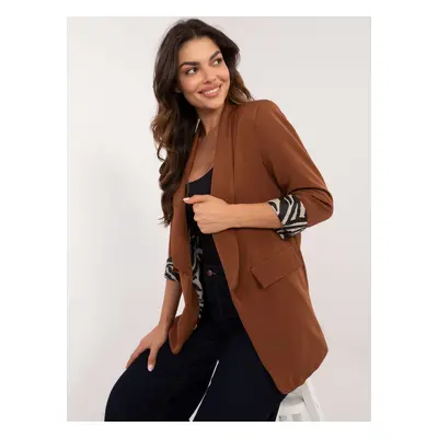 Brown classic women's blazer with lining