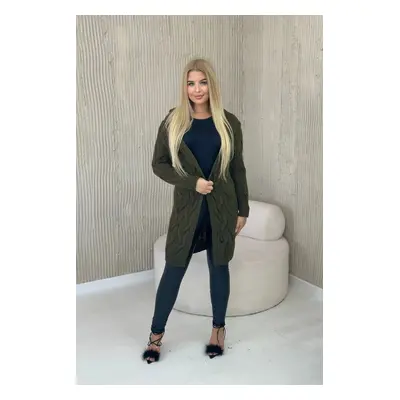 Khaki hooded cardigan