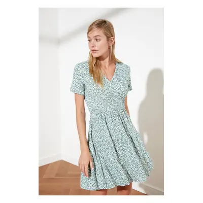 Trendyol Green V Neck Knitted Dress