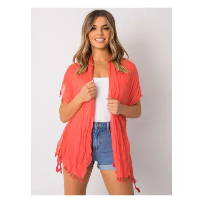 Women's coral scarf with fringes