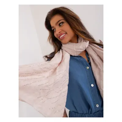 Beige scarf with appliqués