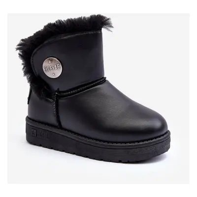 Children's snow boots with fur lining Black Big Star