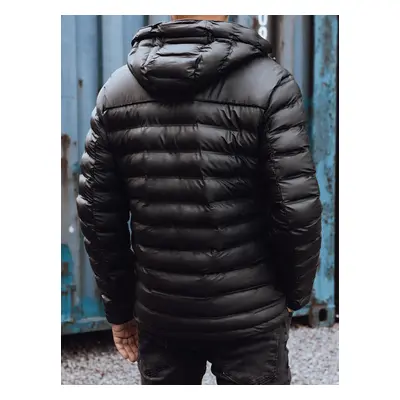 Men's quilted jacket with hood black Dstreet