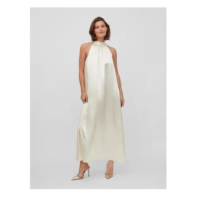 Creamy Women's Satin Maxi-dresses VILA Sittas - Ladies